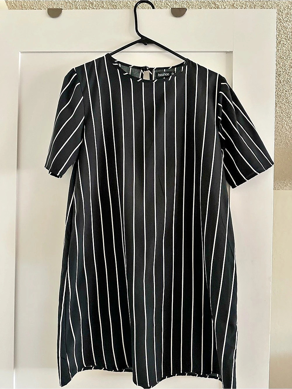boohoo Striped Mini Dress in Black & White Size 6/ S Like New